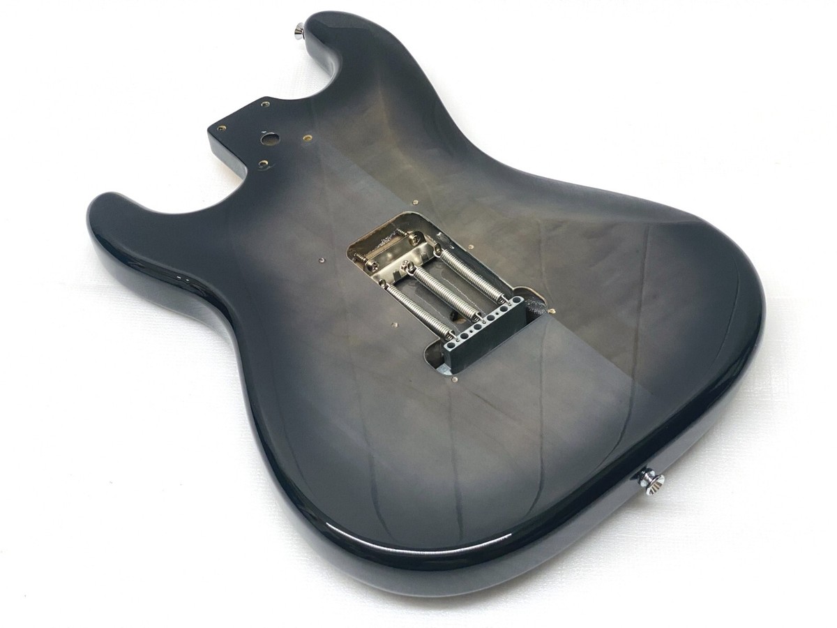 Genuine Fender ALL WOOD Squier STRAT BODY Black Burst Flame Maple