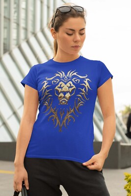 World of Warcraft Gaming Logo Alliance Metallic-Crest Epic Gamer Damen T-Shirt