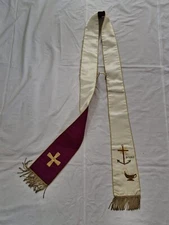 pastoral stole white and purple double colored