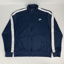 Nike Jacket Y2k Swoosh Full Zip Track Blue White Vintage Mens Size Large