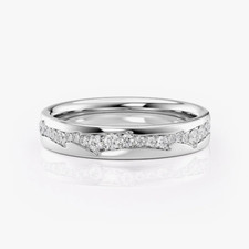 Platinum Wedding Diamond Band Lab Created 0.60 Carat 4 MM PT950 E F  VS