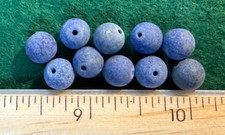 (10) Original Indian Lapis Trade Beads Spheres Fur Trade 1800's