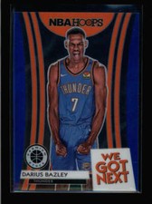 DARIUS BAZLEY 2019/20 HOOPS PREMIUM STOCK #16 WE GOT NEXT BLUE PRIZM RC BA3503