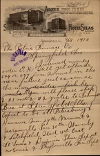  1910 Springfield IL St Nicholas Hotel Letter Antique Ephemera Historical Docume