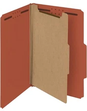 Smead 100% Recycled Pressboard File Folder 1 Divider 2" Expansion, Box Of 10