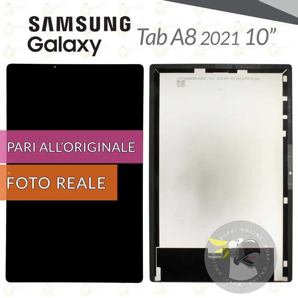 DISPLAY SAMSUNG GALAXY TAB A8 10.5 (2021) SM-X200 X205 SCHERMO LCD VETRO TOUCH