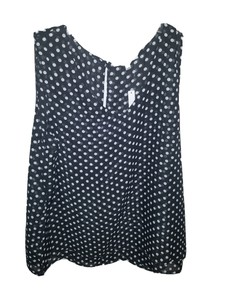 black and white polka dot sleeveless top