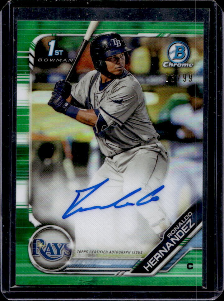 2019 Bowman Ronaldo Hernandez Chrome Prospect Auto Green Refractor #73/99