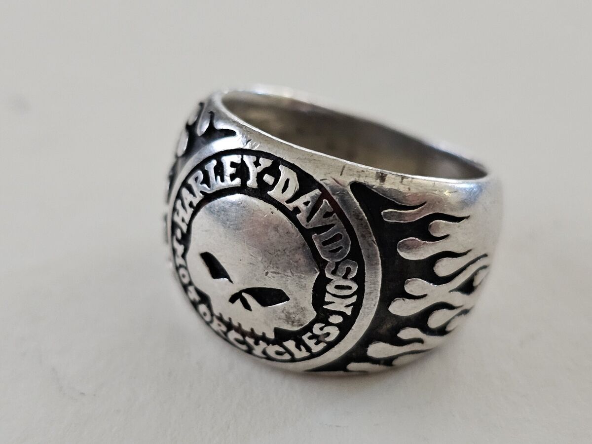 Original Harley Davidson Sterling Silver 925 Skull Ring. US