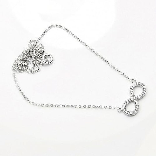 Small Infinity Necklace 925 Sterling Silver Necklace Jewelry Gift for Her - Picture 3 of 4