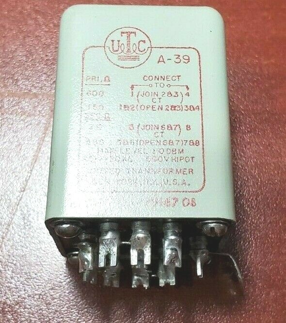 UTC A-39 A39 Input Line Transformer HH67 08 Tested - Rare 1967