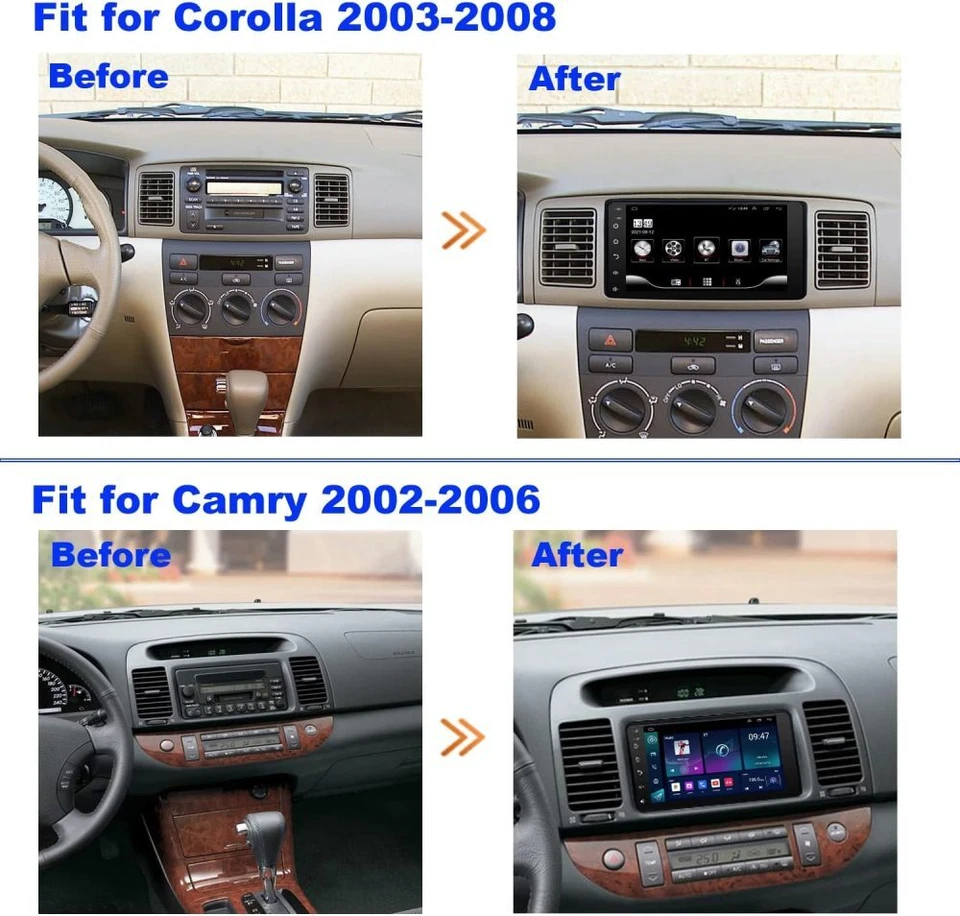 Autoradio Für Toyota Corolla Prado RAV4 Bluetooth USB GPS Navi Android 13 2+64GB - Bild 3 von 4