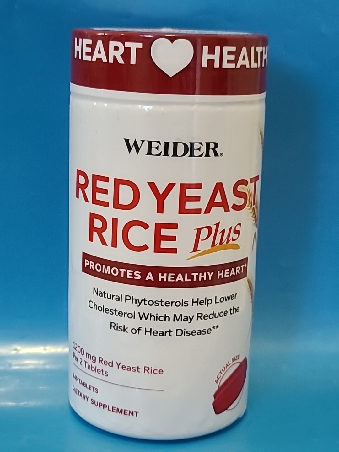 WEIDER • RED YEAST RICE Plus 1200 mg, 240 Tablets EXP 02/2026 SEALED