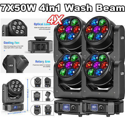 350W Wash Moving Head Stage Lighting LED Beam RGBW Gobo DMX DJ Disco Light