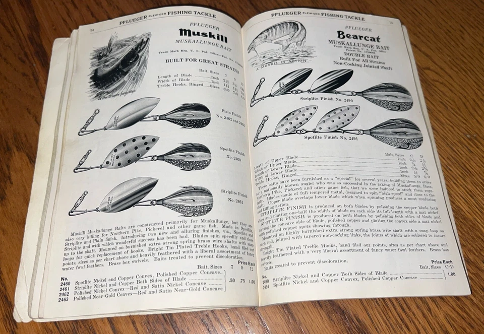 Folleto de referencia de catálogo de bolsillo para aparejos de pesca Enterprise Pflueger 1931 151 Foto 4 de 4