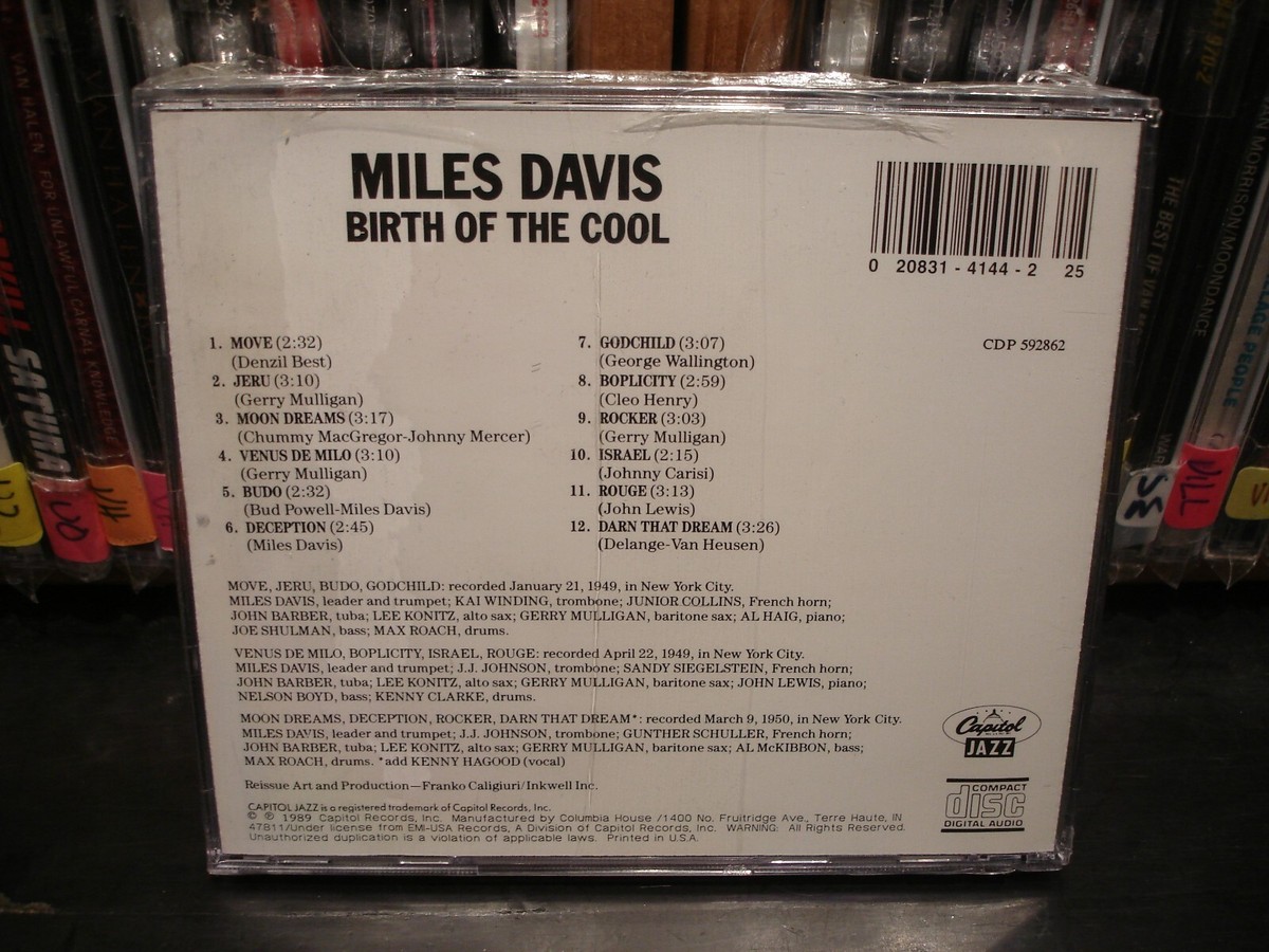 Miles Davis ~ Birth of the Cool ~ (SEALED CD, Capitol Jazz – CDP
