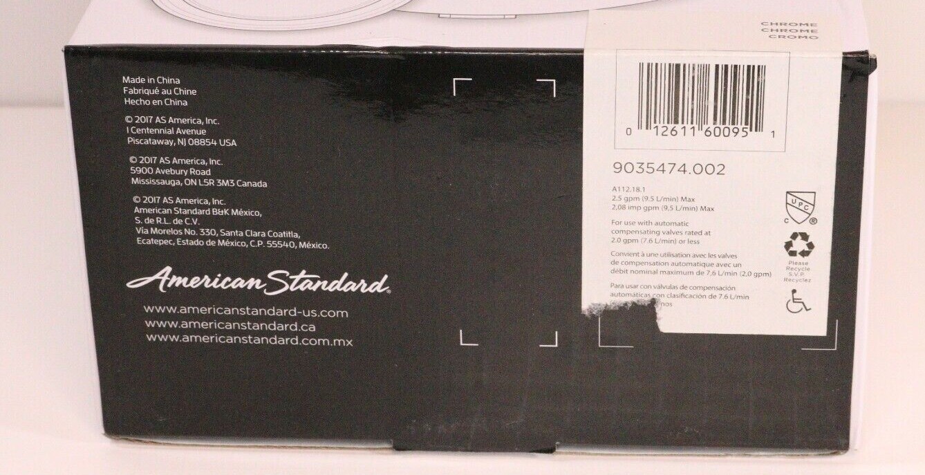 American Standard Spectra Head Shower  Rain 7" Head 2.5 GPM NEW