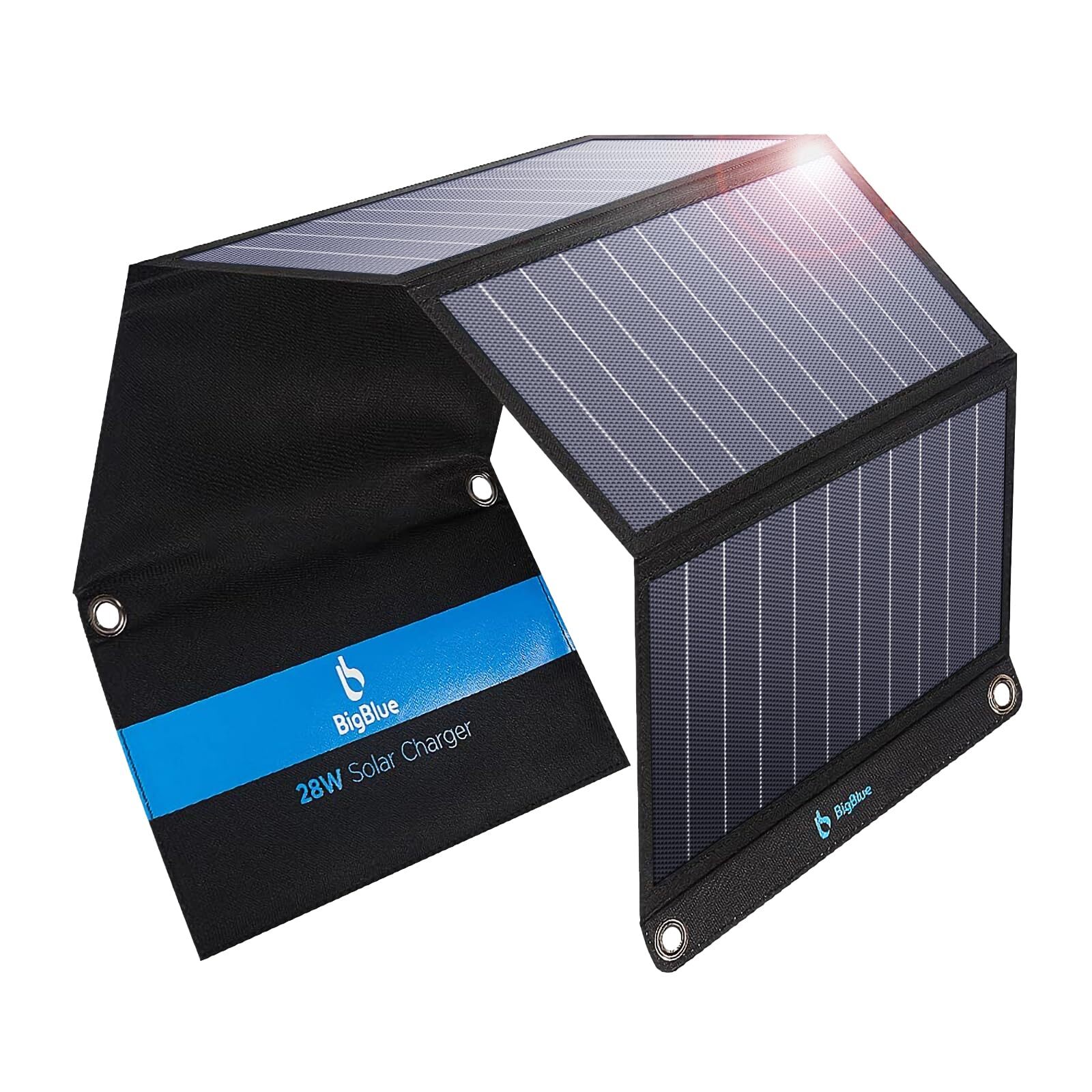 [Upgraded] 3 USB Ports 28W Solar Charger(5V/4.8A Max), Portable SunPower Sola...