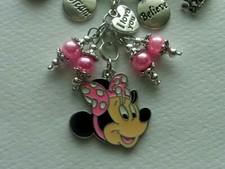 DISNEY WORLD MINNIE MOUSE BELIEVE KEY CHAIN CLIP FOR PURSE BAG CHARM FOB BLING