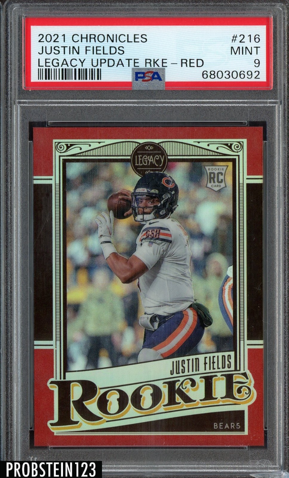 Justin Fields Panini Chronicles Legacy Update Rookies #216 Red