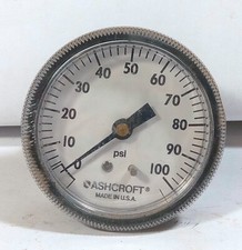 1 NEW ASHCROFT 0-100 PS1 2.5" FACE BACK MOUNT PRESSURE GAUGE NNB MAKE OFFER