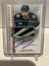2020-21 UD Premier Liam Foudy Rookie Patch Auto 042/149 #AR-LF 🔥📈