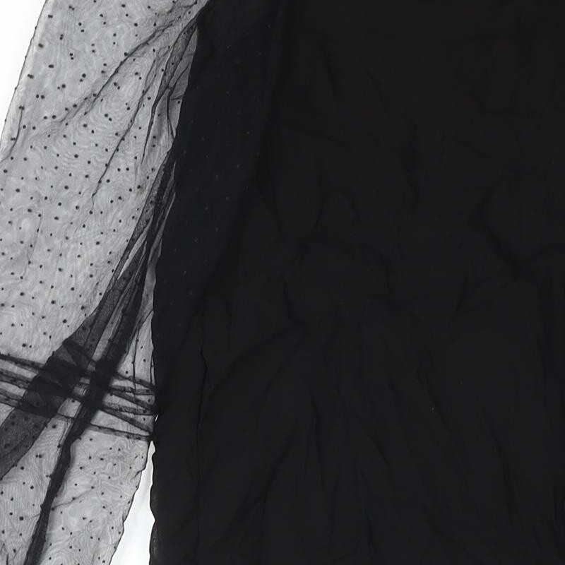 Blue Vanilla Womens Black Polyester Basic Button-… - image 10