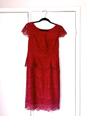 miss anne burgundy dress