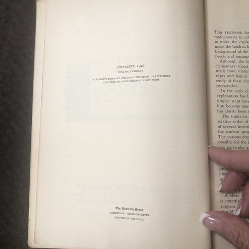 Vintage 1946 M. Wiles Keller College Algebra Book - Picture 6 of 8