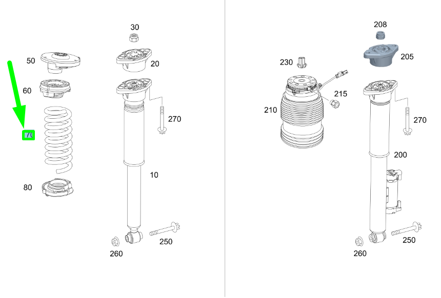 MERCEDES-BENZ GLC C253 Rear Helical Coil Spring A2533240604