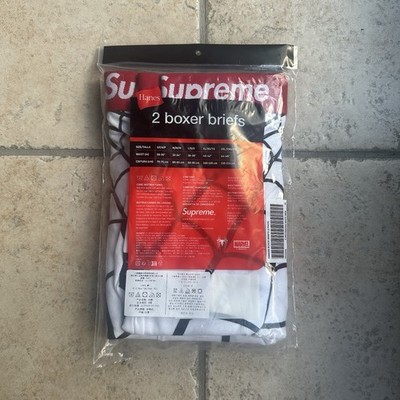 Supreme Hanes Spider-Man Boxer Briefs (2 Pack) White Size XL Brand