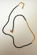 Monica Vinader Black Spinel 18c Gold Plated Mini Nugget Necklace