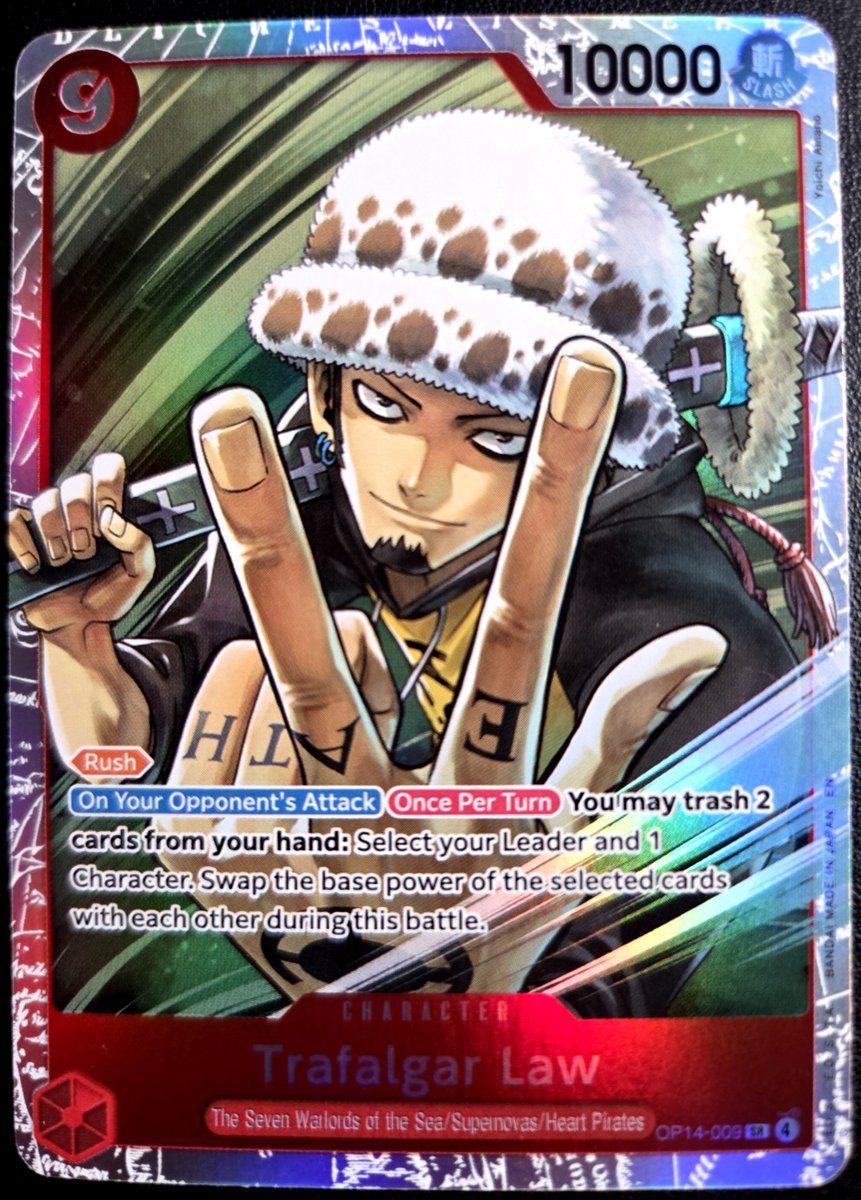Trafalgar Law OP14-009 SR ONE PIECE Tcg Card Game NM RED | eBay