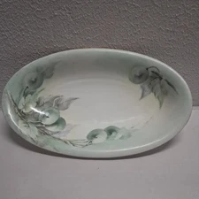 Vintage KPM Dish Bowl Green Berries Hand Painted Gilded Germany Porcelain Fruit