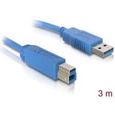Delock USB-Kabel  USB 3.2 Gen1 USB-A Stecker, USB-B Stecker 3.00 m Blau vergo...