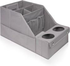 Car Seat Organizer- Backseat Car Organizer with 11 Storage Compartments and 2 Cu