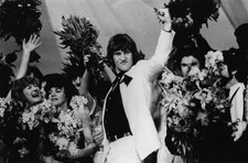 Irish vocalist Johnny Logan is feted in the Hague 1980s Historic Old Photo