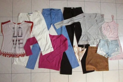 Lot 9 articles pantalons short jupe pull t-shirts… 14-16ans ou XS - Photo 1/4