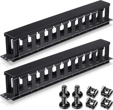 8 Pcs 1U Rack Cable Management Sleeves Horizontal Mount Cable 12 Slot Management