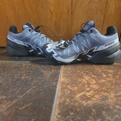 SALOMON Men's Speedcross 6 Terrain Trail Hiking Shoes~ SIlver/Gray/Black~ US 12