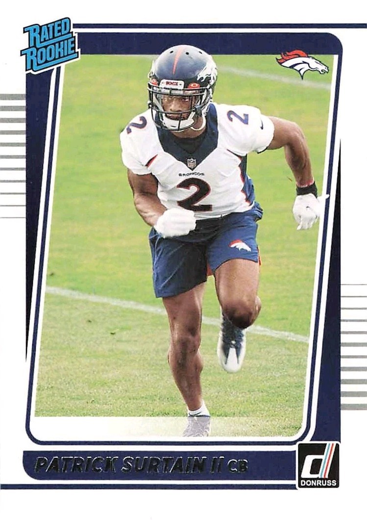 2021 Panini Donruss Patrick Surtain II Rated Rookie RC #330 Denver Broncos