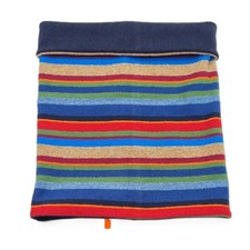 Baby Rooster Double Unisex Fleece Striped Blue Saffron Abyss Neck Warmer Scarf