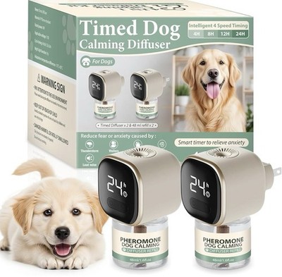 Green 4-in-1 Dog Pheromone Calming Diffuser Kit 4 Speed Timer 4W Night Light