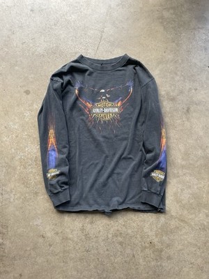 Vintage 90s/2000 Harley Davidson Faded Eagle Flame Longsleeve Size Large