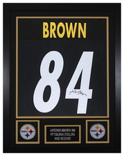 Antonio Brown Autographed & Framed Black Steelers Jersey Auto JSA COA
