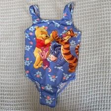 Vintage Disney Winnie the Pooh Swimsuit Girls 5 One Piece Piglet Tigger Eeyore