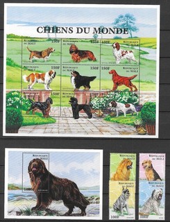 Mali 1997 Fauna Domestic Animals Pet Dog compl set MS SS MNH