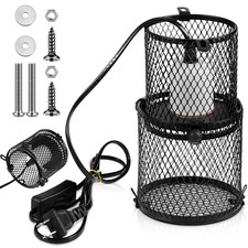 1 Pcs Retractable Reptile Heat Lamp Holder Reptile Anti Scald Lampshade Ceram...