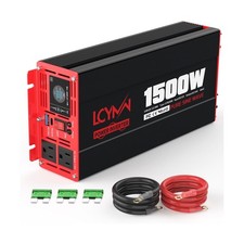 1500 Watt Pure Sine Wave Power Inverter DC 12V to AC 110/120V with Dual Outle...