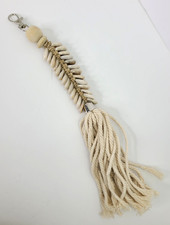 Macrame Fishbone Natural Cowrie Tassel Handmade Key Chain/Bag/Purse Boho Beach